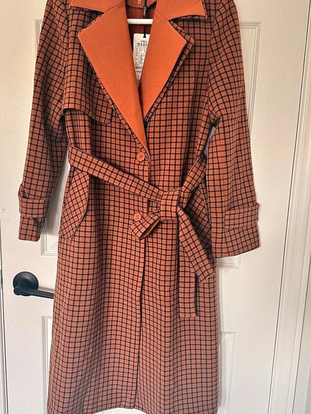 Checkered Trench Coat NWT